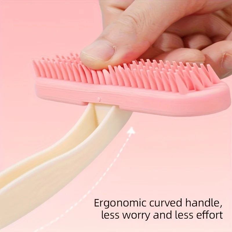 ZooFlex Silicone Pet Grooming Brush – Soft Bristle Heart-Shaped Massage Brush for Dogs & Cats