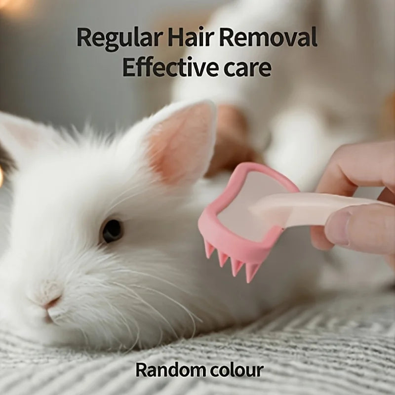 ZooFlex Silicone Pet Grooming Brush – Soft Bristle Heart-Shaped Massage Brush for Dogs & Cats