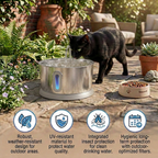 Smart Antibacterial Stainless Steel Pet Water Fountain – 4L Ultra-Quiet