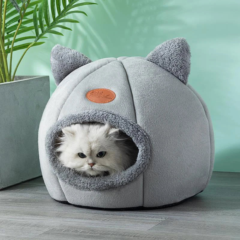 ZooFlex Winter Cat Cave Bed – Soft Warm Pet Sleeping Nest for Cats & Small Dogs