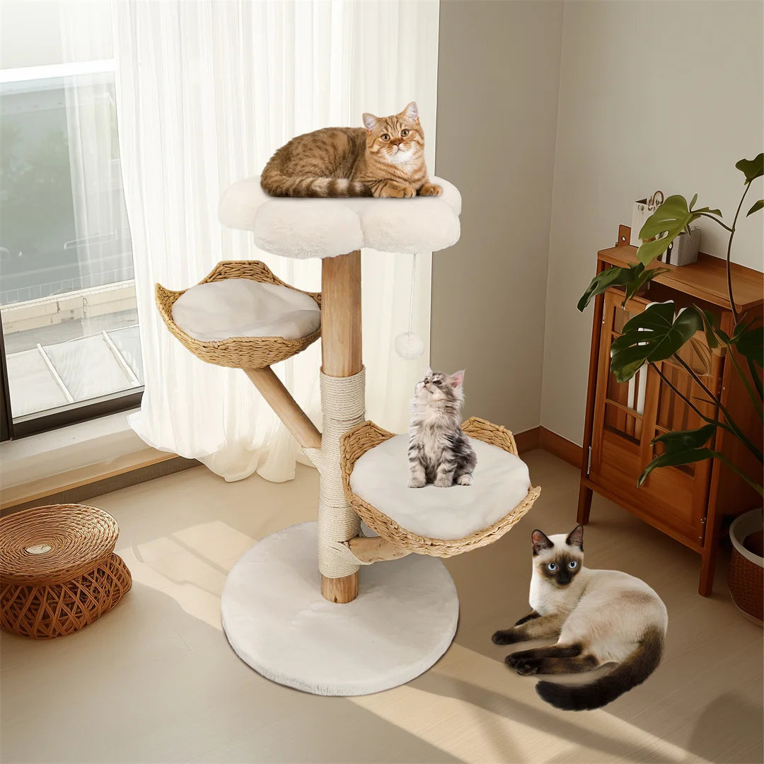 ZooFlex Modern Cat Tree – Plush Climbing Tower & Sisal Scratcher