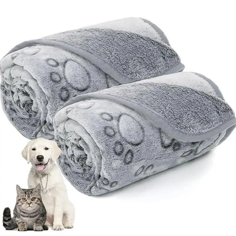ZooFlex Soft Fluffy Pet Blanket – Warm Cartoon Print Dog & Cat Bed Mat