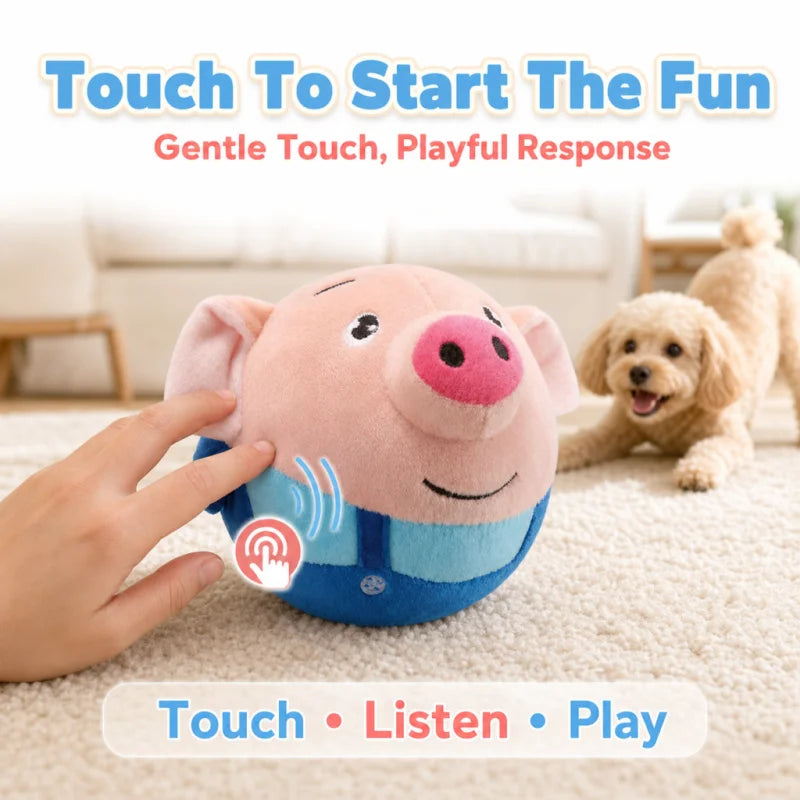 ZooFlex Interactive Vibrating Plush Ball – Musical Cat & Dog Toy