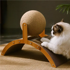 ZooFlex 2-in-1 Wooden Cat Scratching Ball – Sisal Scratcher Toy