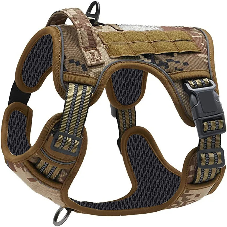 ZooFlex Tactical Dog Harness, Collar & Leash Set with MOLLE Pouches for Medium & Large Dogs