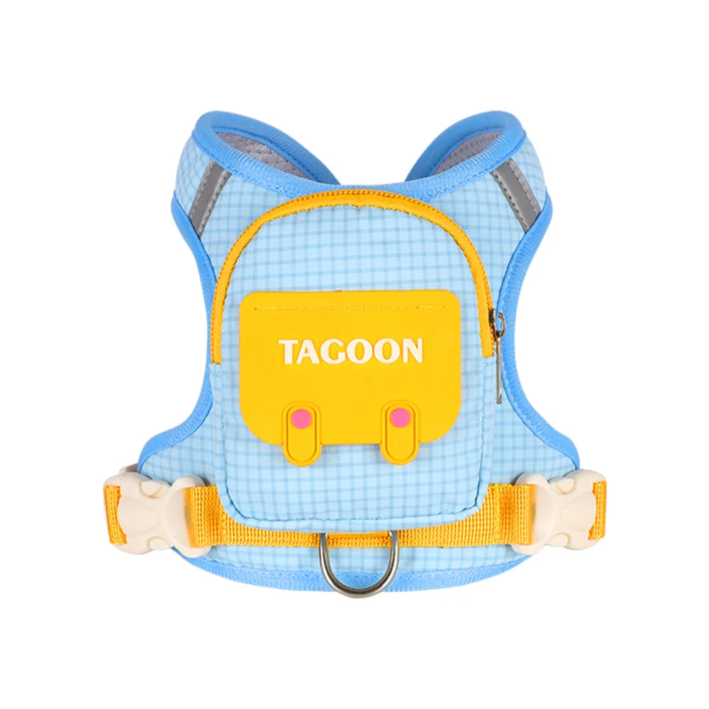 ZooFlex Plaid Dog Backpack Harness – Adjustable Puppy Walking Vest