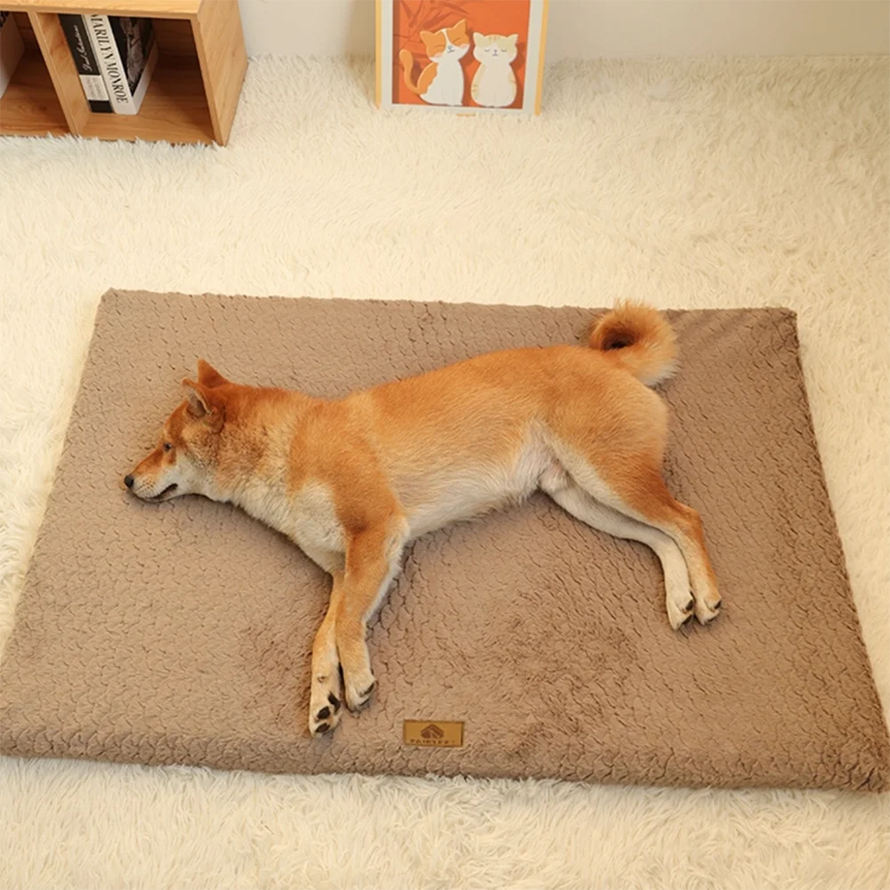 ZooFlex 3D Sponge Dog Bed – Washable Faux Fur Cover & Non-Slip Pet Crate Mattress