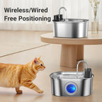 ZooFlex 3.2L Smart Cat Water Fountain – Wireless Stainless Steel Dispenser
