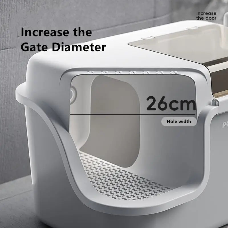 ZooFlex Large Cat Litter Box – Enclosed Anti-Splash Cat Toilet