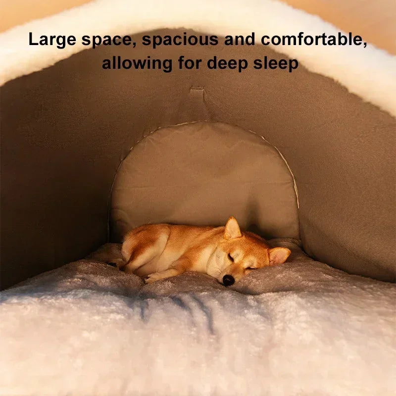 ZooFlex Warm Winter Dog & Cat Bed – Soft Cozy Pet Nest with Removable Cushion