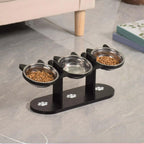 Zooflex LuxeDine – 15° Elevated Wooden Cat Bowl