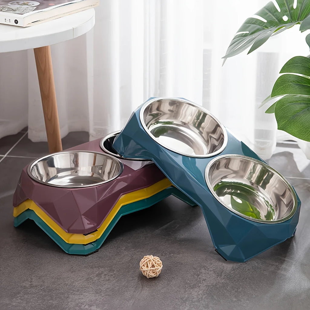 Zooflex DiamondDine – Non-Slip Double Pet Bowl