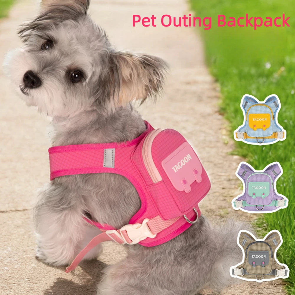 ZooFlex Plaid Dog Backpack Harness – Adjustable Puppy Walking Vest