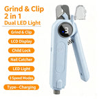 ZooFlex 2-in-1 Pet Nail Clipper & Grinder – Electric LED Dog & Cat Nail Trimmer