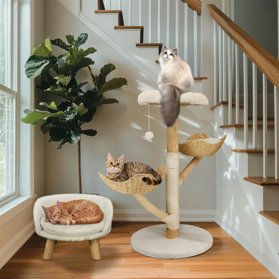 ZooFlex Modern Cat Tree – Plush Climbing Tower & Sisal Scratcher