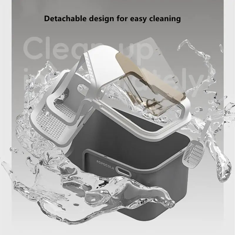ZooFlex Large Cat Litter Box – Enclosed Anti-Splash Cat Toilet