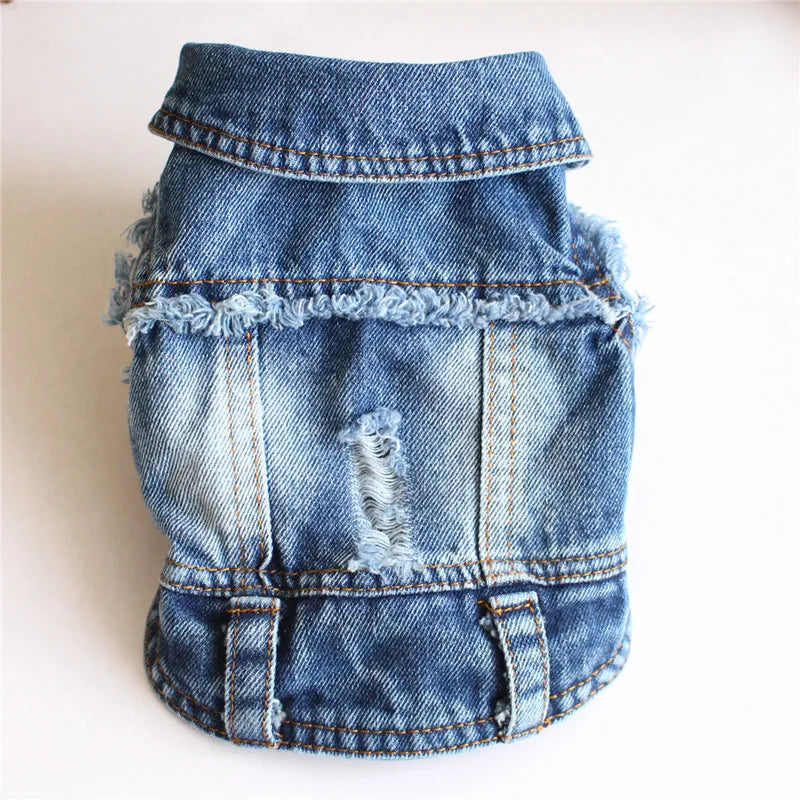 ZooFlex Denim Dog Jacket – Stylish Cowboy Jeans Vest for Dogs & Cats (XS–2XL)