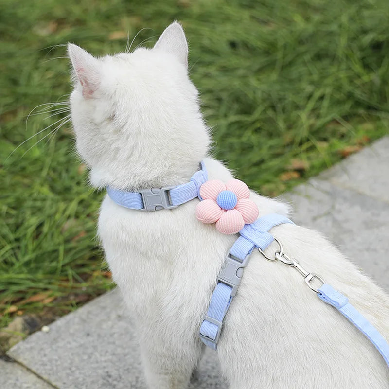 ZooFlex Adjustable Cat & Dog Harness – Breathable Leash Set