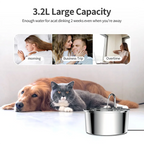 ZooFlex Large Dog Water Fountain – Ultra-Quiet Stainless Steel Pet Water Dispenser