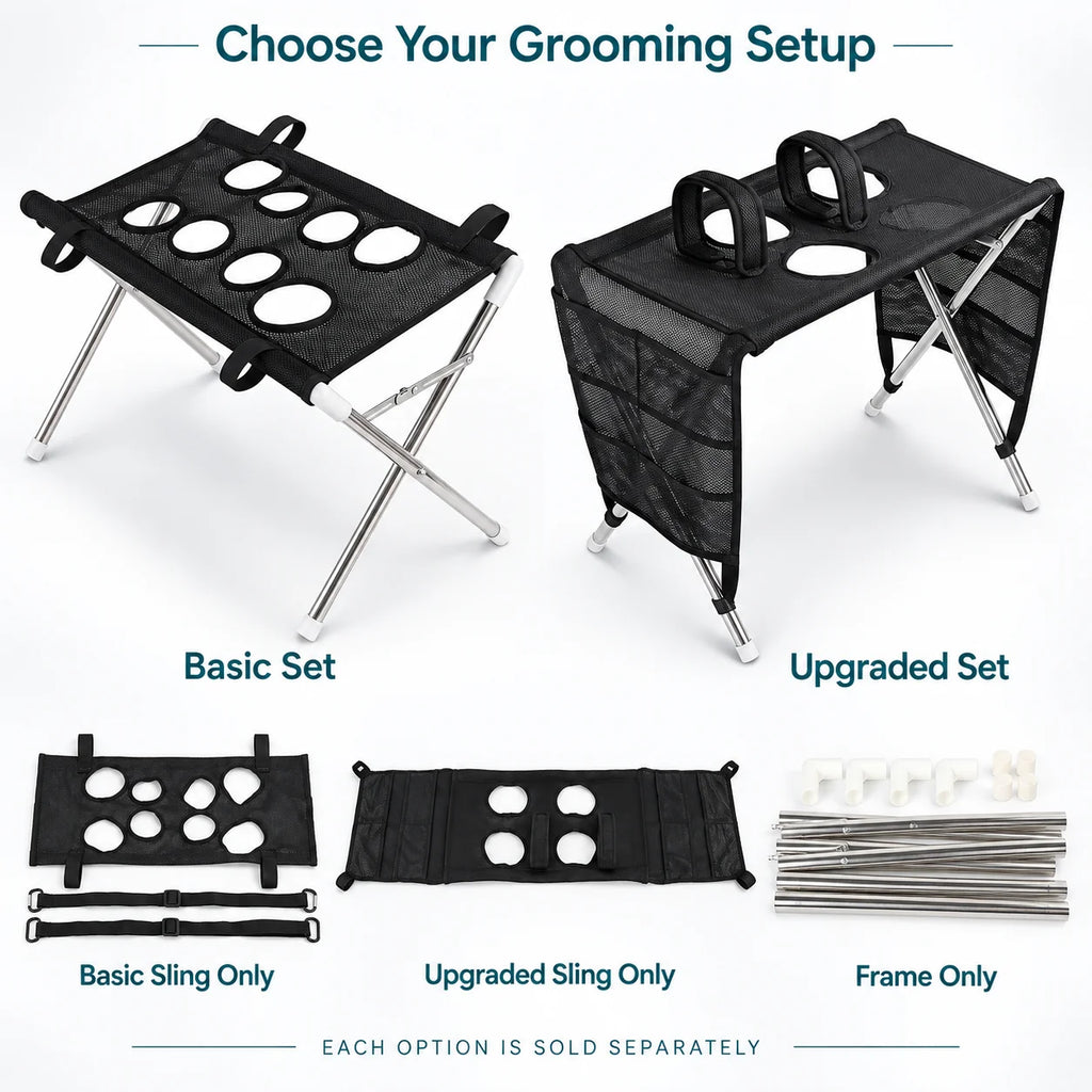 ZooFlex Pet Grooming Hammock & Foldable Stand – Cat & Dog Nail Trimming Kit