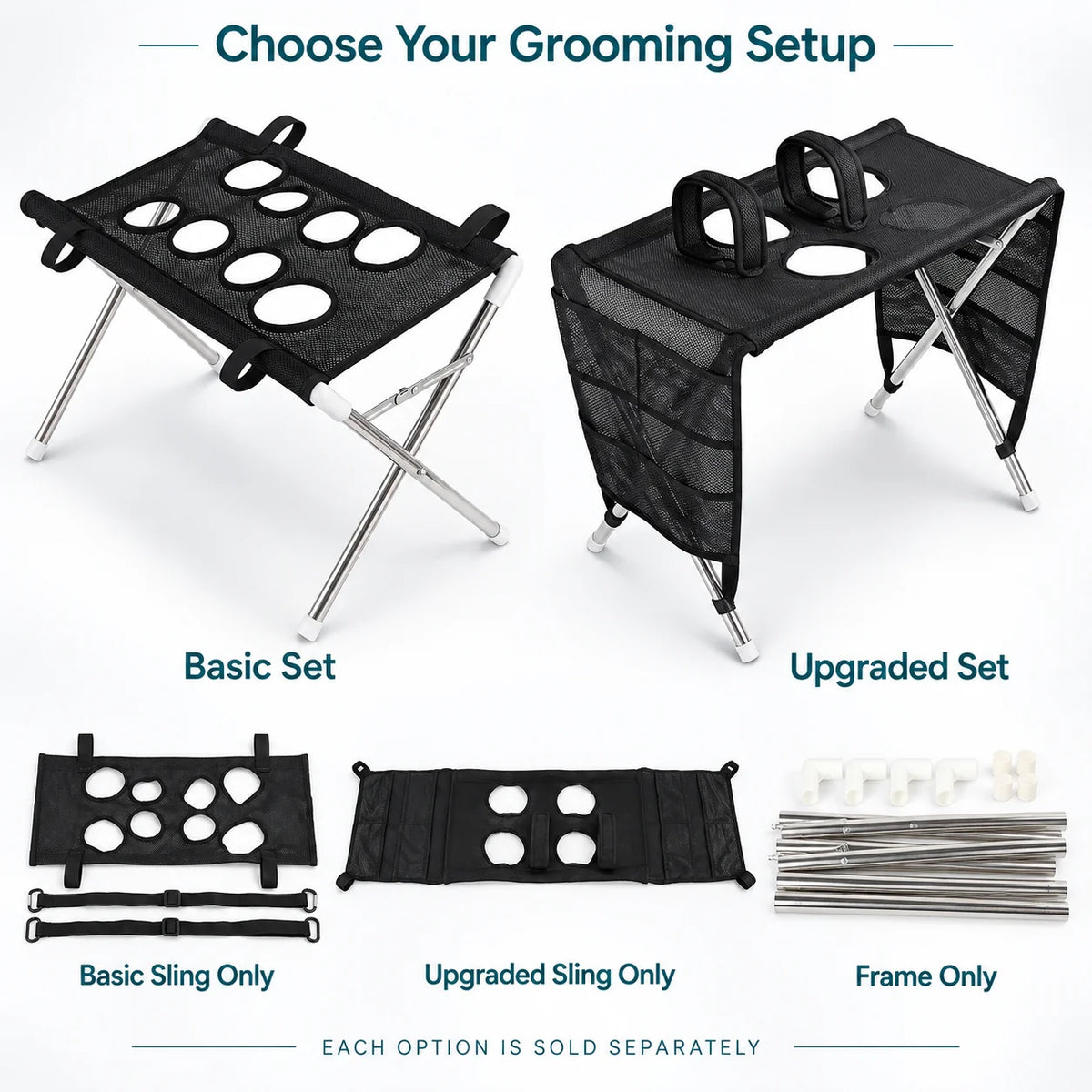 ZooFlex Pet Grooming Hammock & Foldable Stand – Cat & Dog Nail Trimming Kit