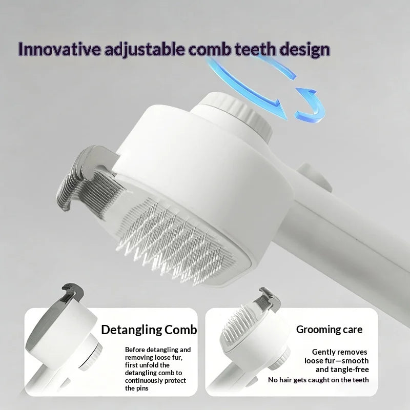 ZooFlex 2-in-1 Pet Grooming Brush – Self-Cleaning Deshedding & Detangling Tool for Dogs & Cats