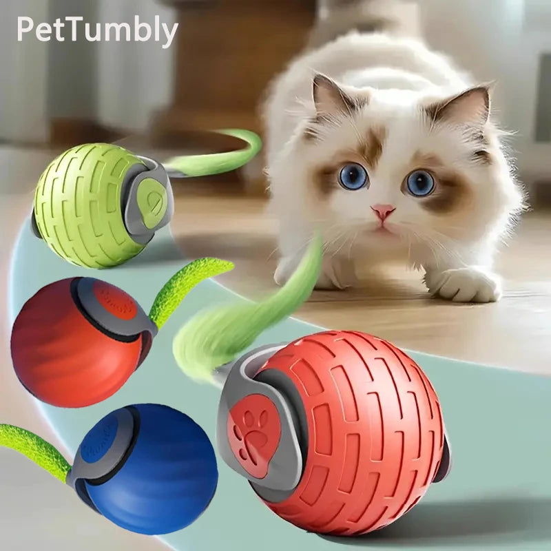 ZooFlex Smart Interactive Cat Toy Ball – Automatic Rolling USB Rechargeable Pet Toy