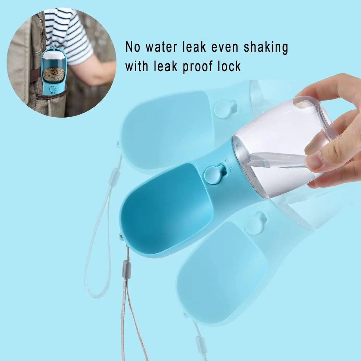 ZooFlex Portable Dog Water Bottle with Food Container – 2-in-1 Travel Dispenser
