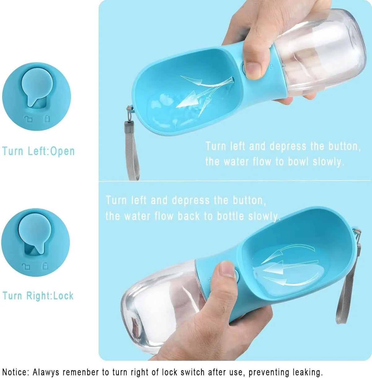 ZooFlex Portable Dog Water Bottle with Food Container – 2-in-1 Travel Dispenser
