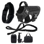 ZooFlex Military Tactical Dog Harness with MOLLE Pouch, Collar & Leash