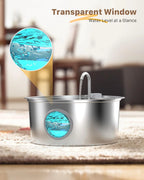 ZooFlex Large Dog Water Fountain – Ultra-Quiet Stainless Steel Pet Water Dispenser