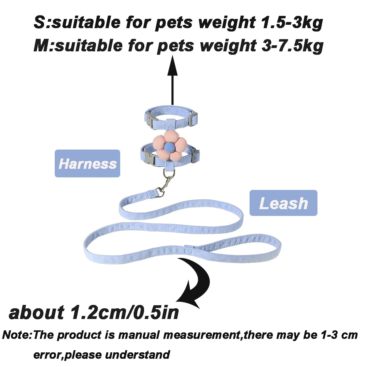 ZooFlex Adjustable Cat & Dog Harness – Breathable Leash Set