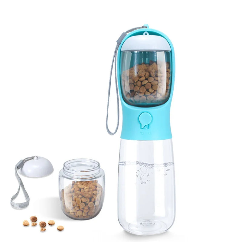 ZooFlex Portable Dog Water Bottle with Food Container – 2-in-1 Travel Dispenser