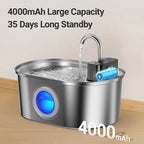 ZooFlex 3.2L Smart Cat Water Fountain – Wireless Stainless Steel Dispenser