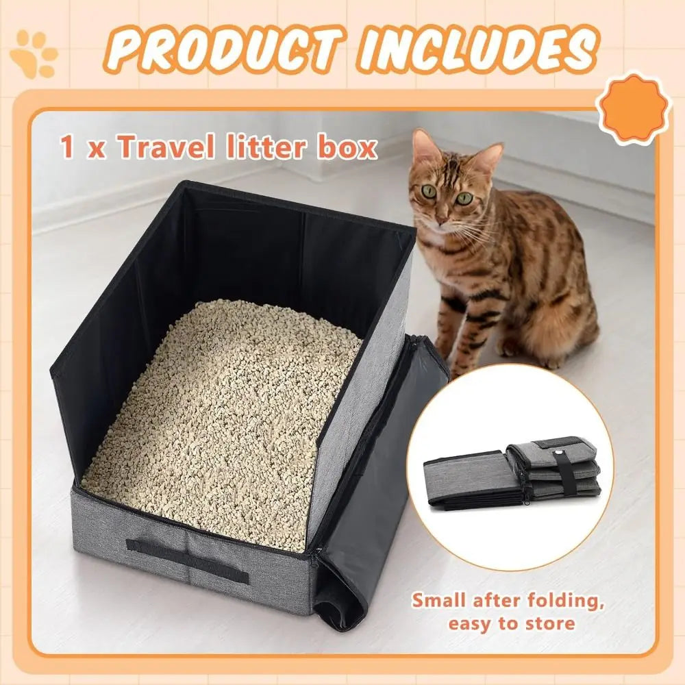 ZooFlex Portable Cat Litter Box – Foldable Travel Litter Tray
