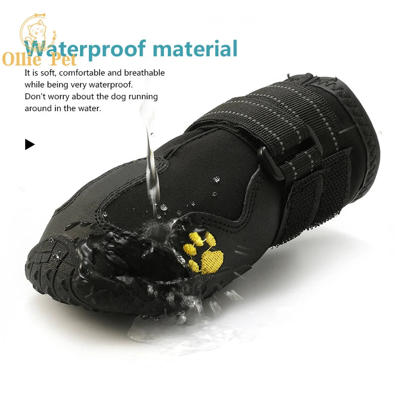 ZooFlex Waterproof Dog Boots – Anti-Slip Reflective Winter Shoes for Small & Large Dogs