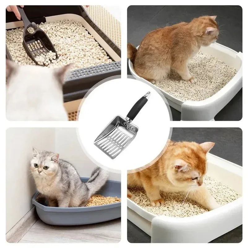 ZooFlex Metal Cat Litter Scoop – Long Handle Cleaning Shovel