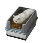 ZooFlex High-Sided Stainless Steel Cat Litter Box – Easy Clean