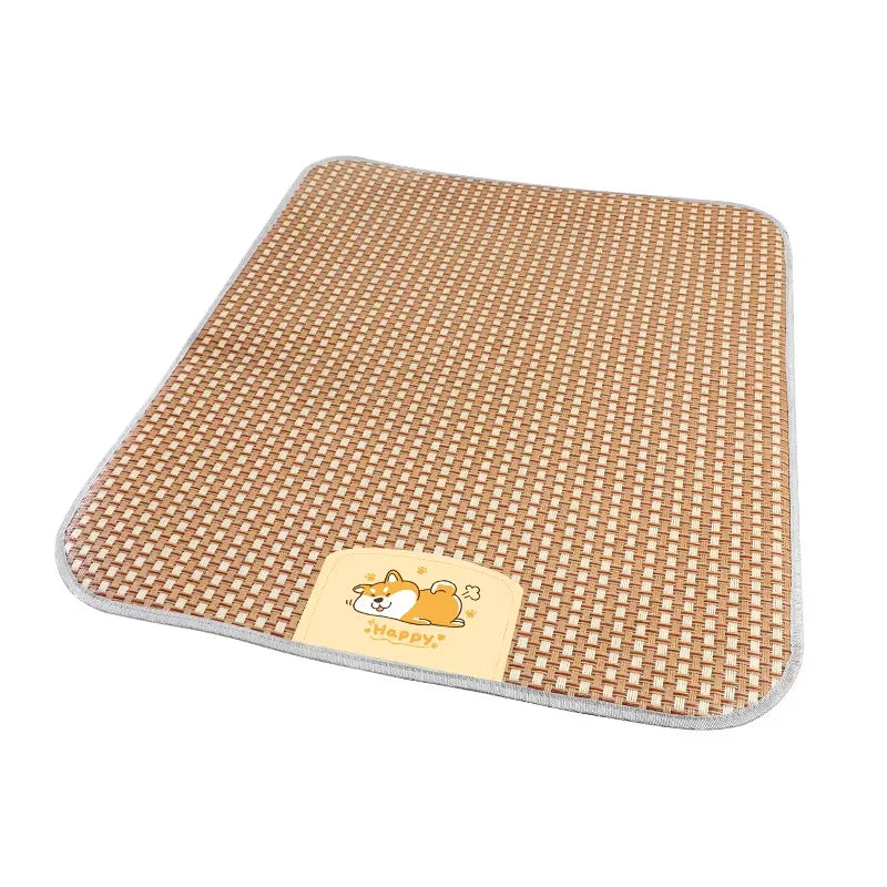 ZooFlex Summer Pet Cooling Mat – Breathable Non-Slip Rattan Bed for Dogs & Cats