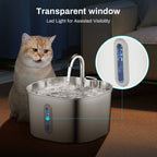 ZooFlex 2.2L Automatic Cat Water Fountain – Stainless Steel Pet Water Dispenser