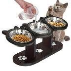 Zooflex LuxeDine – 15° Elevated Wooden Cat Bowl