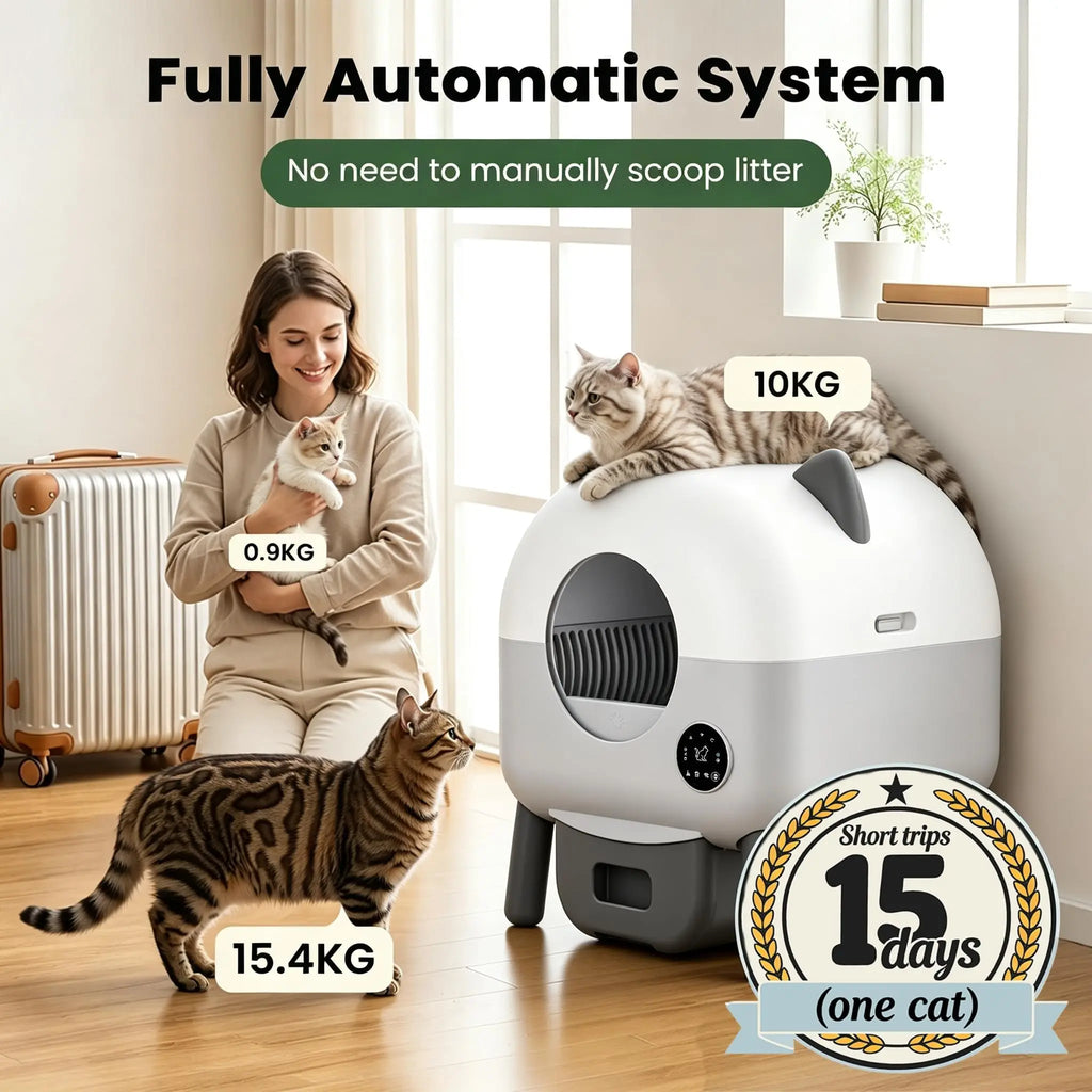 ZooFlex 76L Automatic Cat Litter Box – Smart WiFi Cleaning