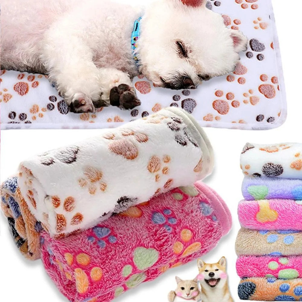 ZooFlex Soft Fluffy Pet Blanket – Warm Cartoon Cat & Dog Mat