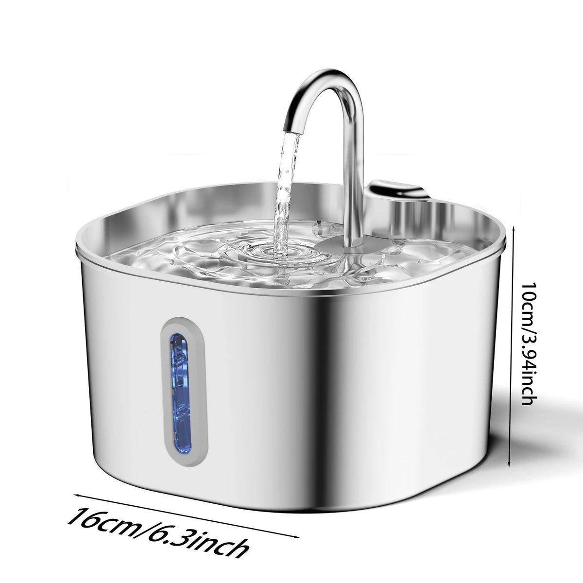 ZooFlex 2.2L Automatic Cat Water Fountain – Stainless Steel Pet Water Dispenser