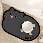 ZooFlex Waterproof Cat Face Feeding Mat – Non-Slip Pet Food Bowl Placemat