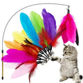 ZooFlex Interactive Cat Feather Wand Toy – Fuzzy Teaser with Refills (1–8 PCs)