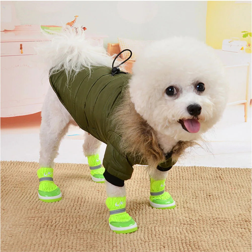 ZooFlex Winter Dog Coat – Lightweight Cotton Hooded Jacket for Small Dogs & Puppies