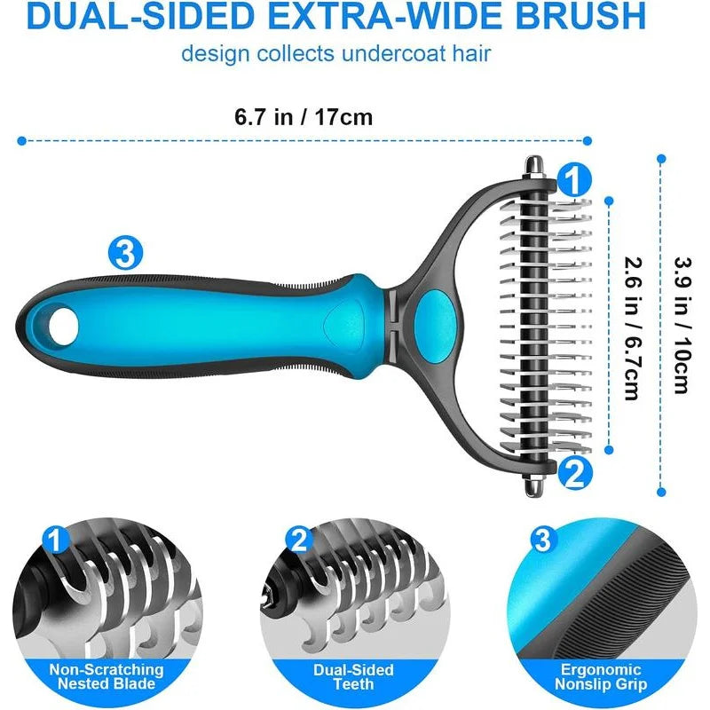Zooflex FurEase – 2-in-1 Deshedding & Dematting Brush