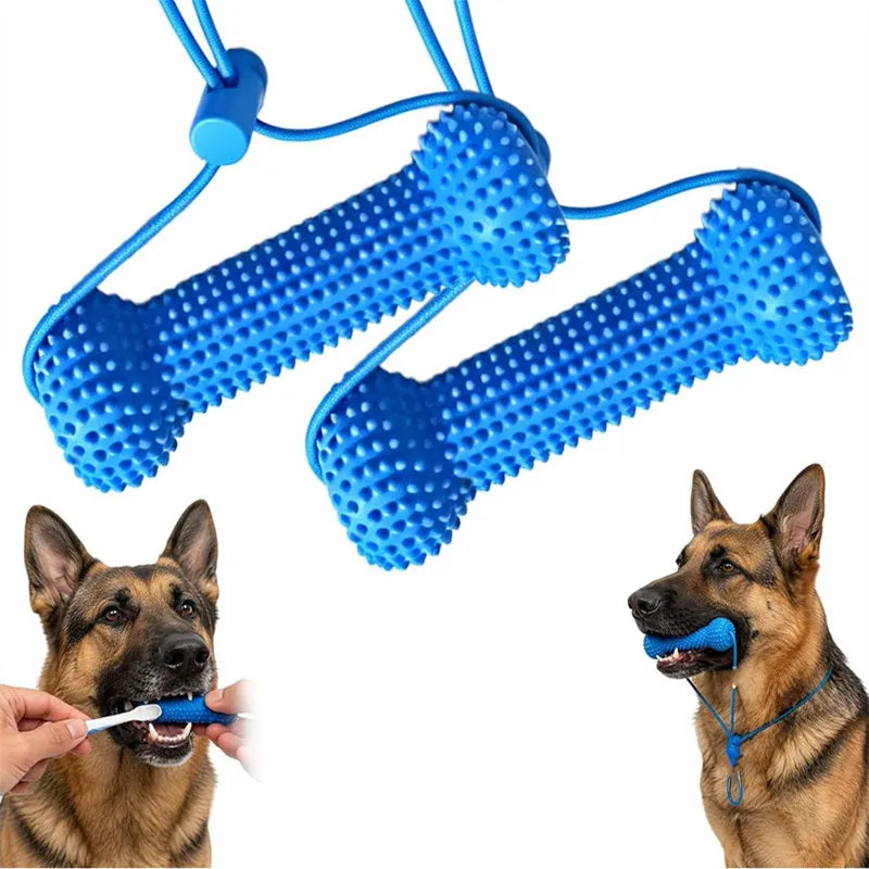 ZooFlex Rubber Dog Bone Chew Toy – Durable Rope Puppy Training Toy