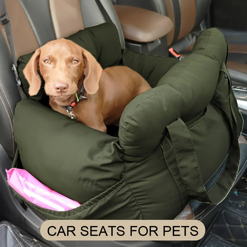 ZooFlex Dog Car Seat with Safety Belt – Washable Non-Slip Pet Travel Bed